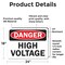 Signmission High Voltage Danger Sign, Vinyl Decal, 24in W x 18in L, 2PK OS-2PACK-DS-D-1824-L-19395 - alternate 3
